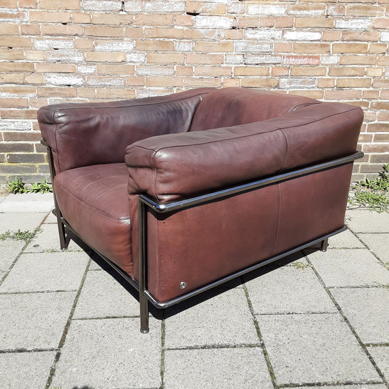 Image 1 of 2x Natuzzi Fauteuils Bruin / Rood