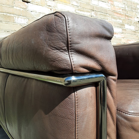 Image 1 of 2x Natuzzi Fauteuils Bruin / Rood