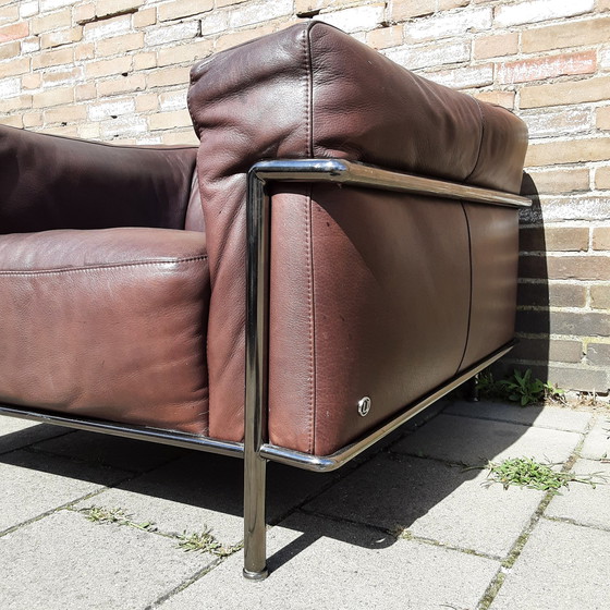 Image 1 of 2x Natuzzi Fauteuils Bruin / Rood