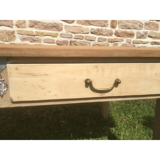 Image 1 of Vintage boerderijtafel in beuken en kersen