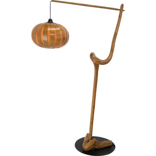 Vintage houten vloerlamp, jaren 1960
