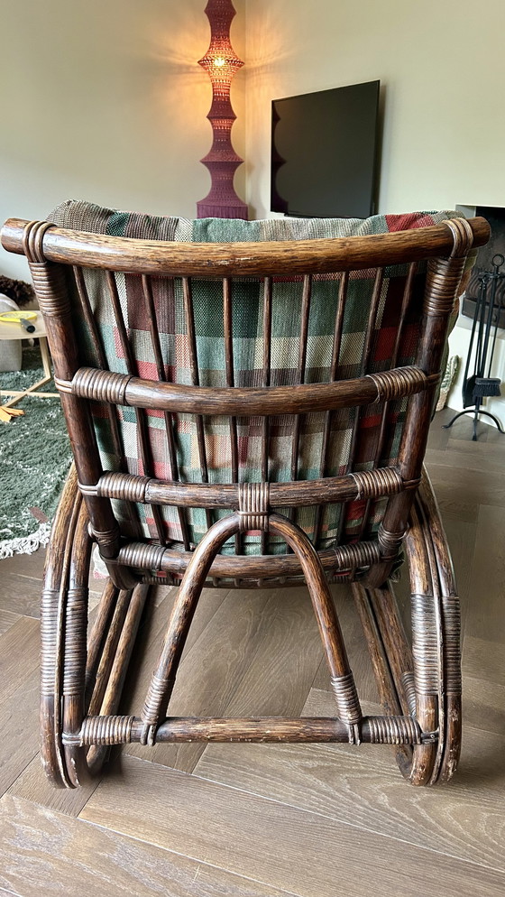 Image 1 of Vintage Bamboo Rattan Manou Lounge Armchair