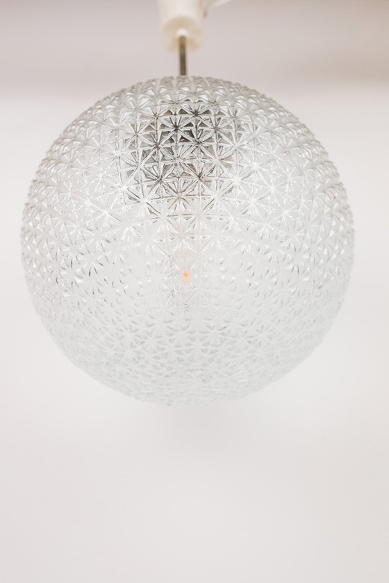 Image 1 of Glazen Mid-Century Hanglamp, Polen 1960'S (2 Identieke Beschikbaar)