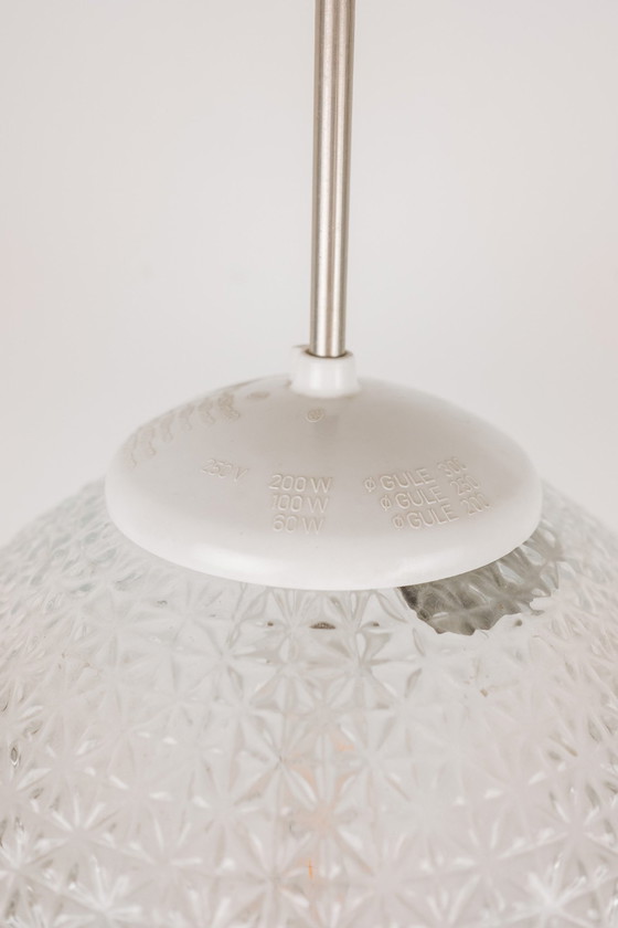 Image 1 of Glazen Mid-Century Hanglamp, Polen 1960'S (2 Identieke Beschikbaar)