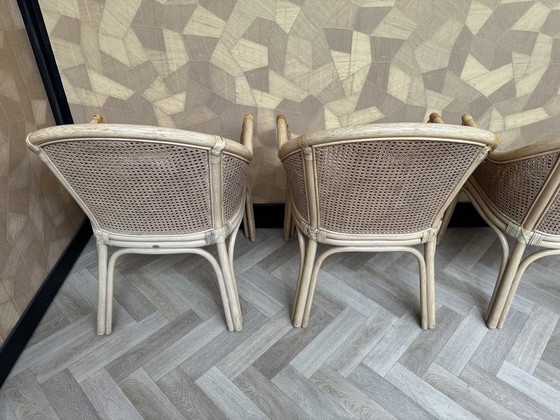 Image 1 of 4x Rohé Rotan eetkamer stoelen