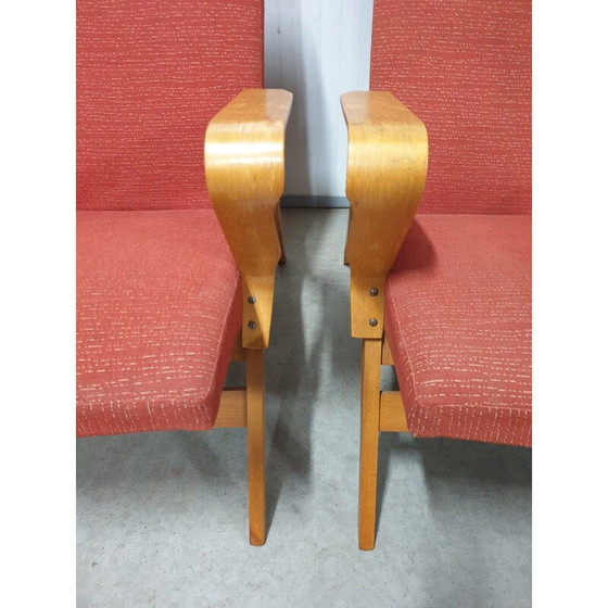 Image 1 of Paar vintage gebogen houten fauteuils van František Jirák voor Tatra Nabytok, Tsjecho-Slowakije 1970