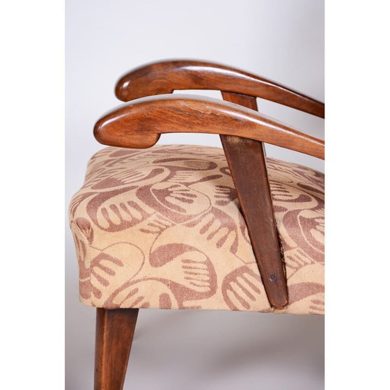 Image 1 of Vintage bruine Art Deco fauteuil, jaren 1930