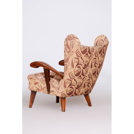 Image 1 of Vintage bruine Art Deco fauteuil, jaren 1930