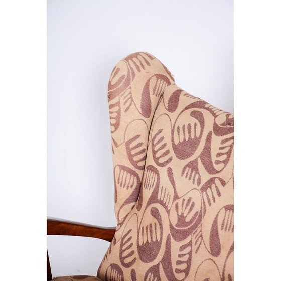 Image 1 of Vintage bruine Art Deco fauteuil, jaren 1930