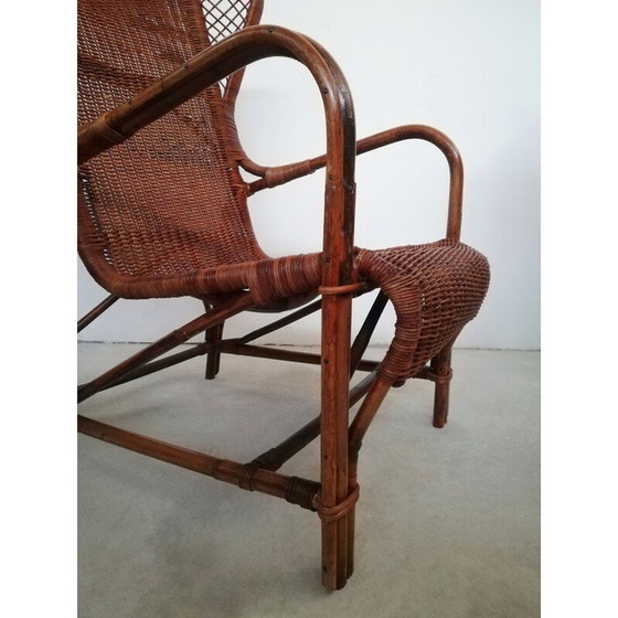 Image 1 of Vintage rieten fauteuil van Eugenia Alberti Reggio voor Ciceri, jaren 1950