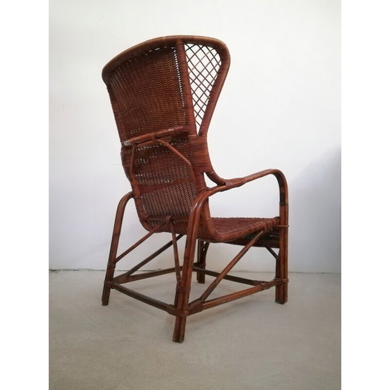 Image 1 of Vintage rieten fauteuil van Eugenia Alberti Reggio voor Ciceri, jaren 1950