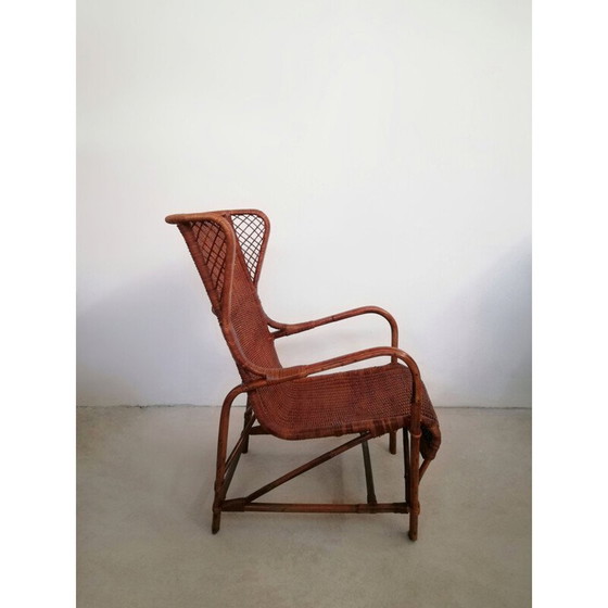 Image 1 of Vintage rieten fauteuil van Eugenia Alberti Reggio voor Ciceri, jaren 1950