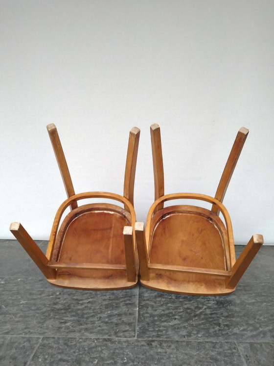 Image 1 of 2X Beukenhouten Stoelen Jaren '60