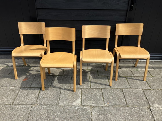 Image 1 of 4x bentwood/plywood eetkamerstoelen