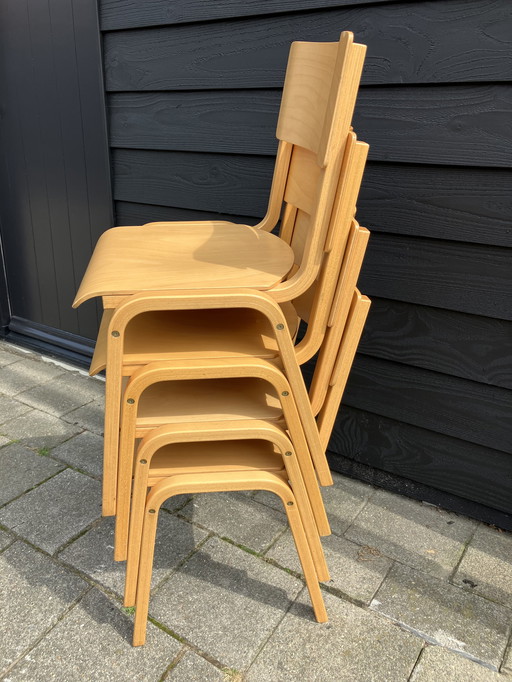 4x bentwood/plywood eetkamerstoelen