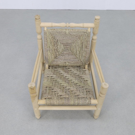 Image 1 of Vintage Fauteuil Low Rope Chair 1970