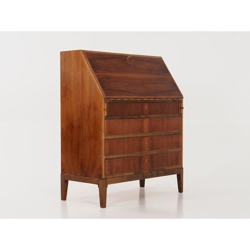 Vintage walnoten secretaire, jaren 1970