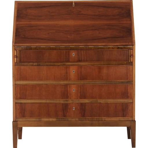 Vintage walnoten secretaire, jaren 1970