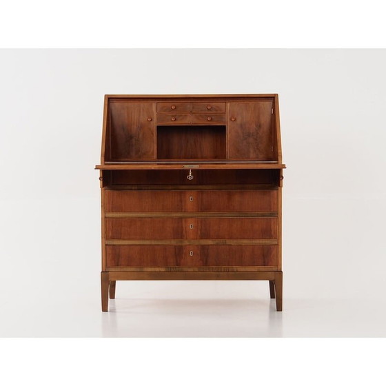 Image 1 of Vintage walnoten secretaire, jaren 1970