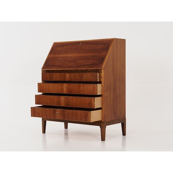 Image 1 of Vintage walnoten secretaire, jaren 1970