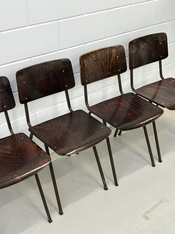 Image 1 of Vintage Industriële Schoolstoelen