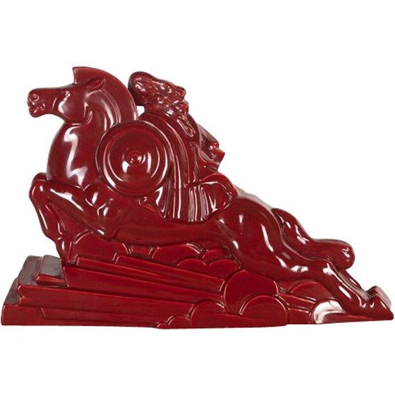 Image 1 of Vintage art deco valkyrie standbeeld door Charles Lemanceau, 1930