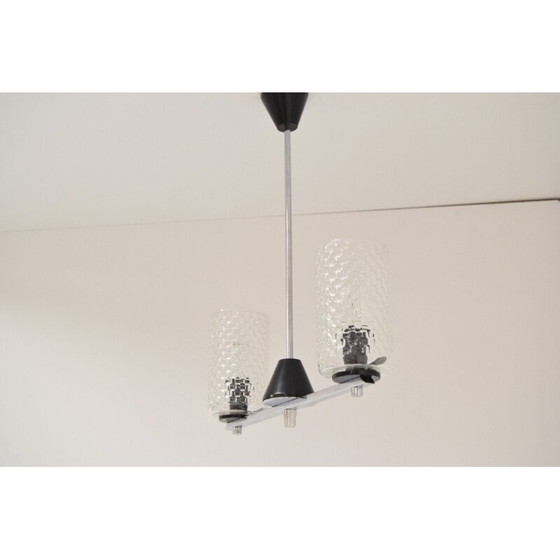 Image 1 of Vintage kroonluchter van glas en plastic door Lidokov, Tsjecho-Slowakije 1970