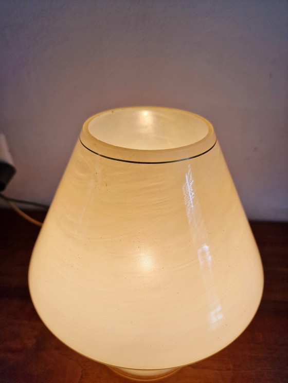 Image 1 of Massive Belgium, Vintage Glazen Mushroom Lamp