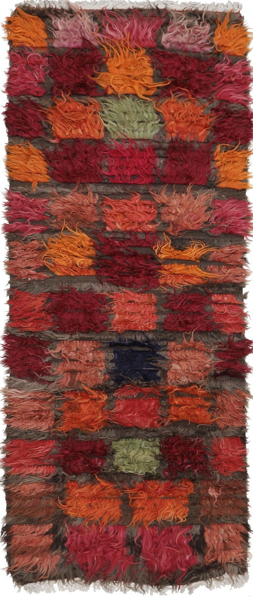 Designer Handgeweven Kelim Modern en Planten Natuurkleur - Kelim - 300 Cm - 115 Cm - Shaggy Kelim