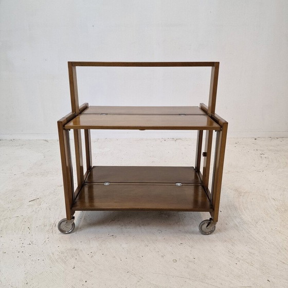 Image 1 of Vintage houten opvouwbare trolley van Carrello Tobia voor Ciatti, Italië 1960