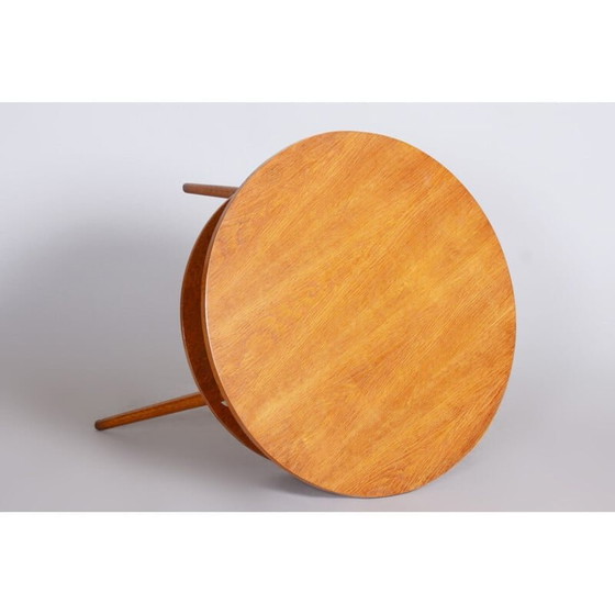 Image 1 of Vintage eiken bijzettafel, Tsjecho-Slowakije 1950