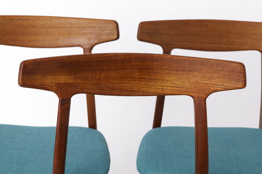 3 Eetkamerstoelen 1960S, Door Henning Kjaernulf Voor Bruno Hansen, Denemarken