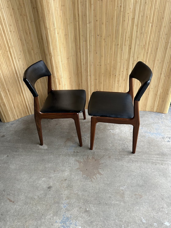 Image 1 of 2x Teak Majongg Stoel Skai Deens Design 1960S