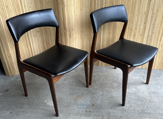 Image 1 of 2x Teak Majongg Stoel Skai Deens Design 1960S