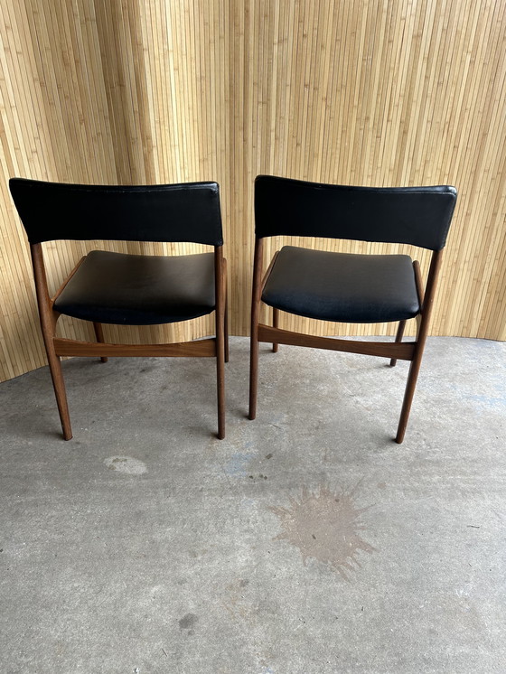 Image 1 of 2x Teak Majongg Stoel Skai Deens Design 1960S