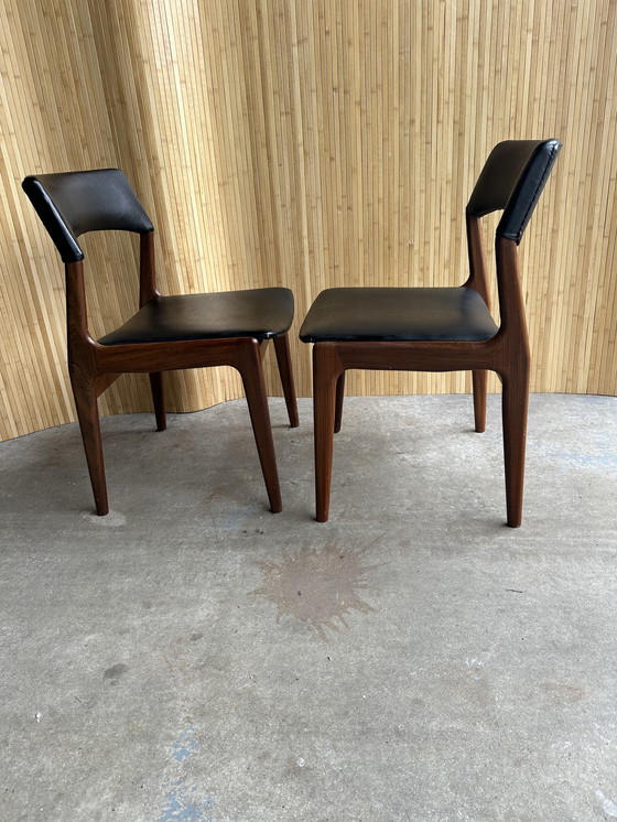 Image 1 of 2x Teak Majongg Stoel Skai Deens Design 1960S