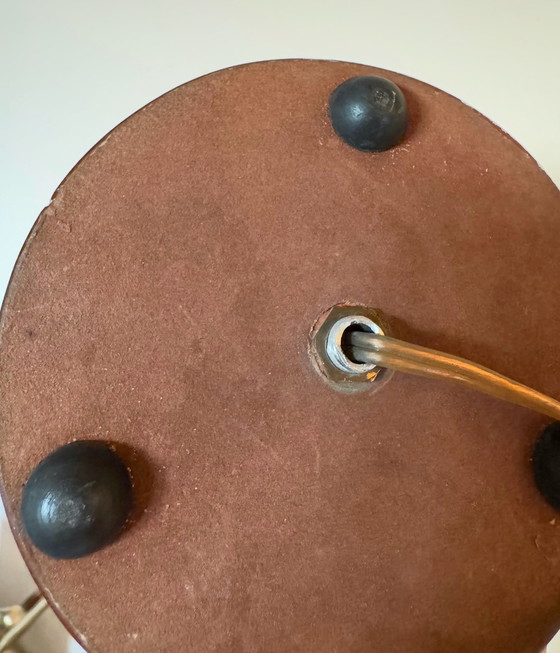 Image 1 of Kleine Art Deco Koperen Glazen Lamp