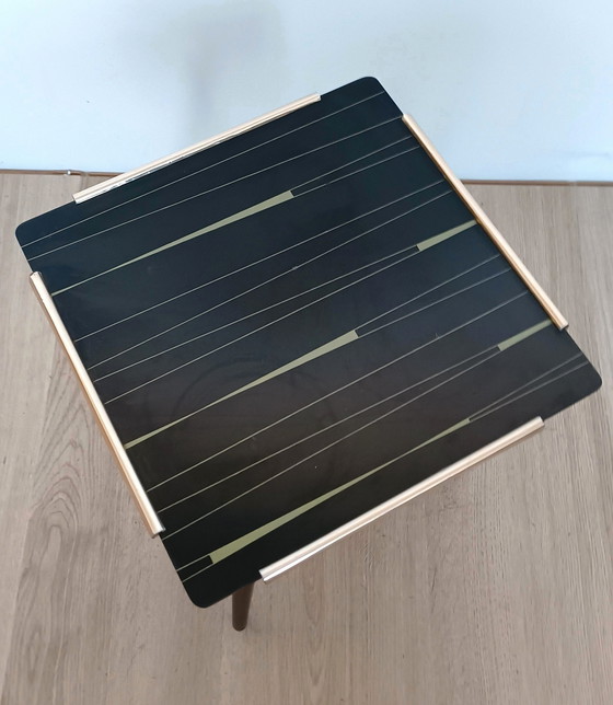 Image 1 of Vijftiger Jaren Plantentafel Met Glasplaat