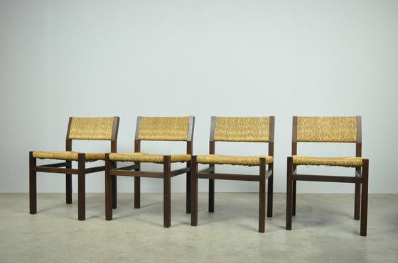 Image 1 of 4x Spectrum / Vintage Black Ash Dining Chairs Se82 By Martin Visser, 1970S Netherlands