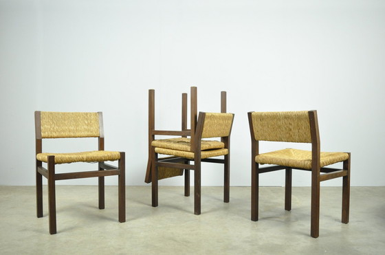 Image 1 of 4x Spectrum / Vintage Black Ash Dining Chairs Se82 By Martin Visser, 1970S Netherlands