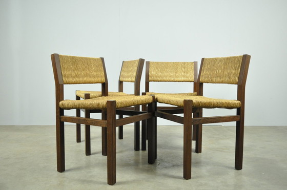 Image 1 of 4x Spectrum / Vintage Black Ash Dining Chairs Se82 By Martin Visser, 1970S Netherlands