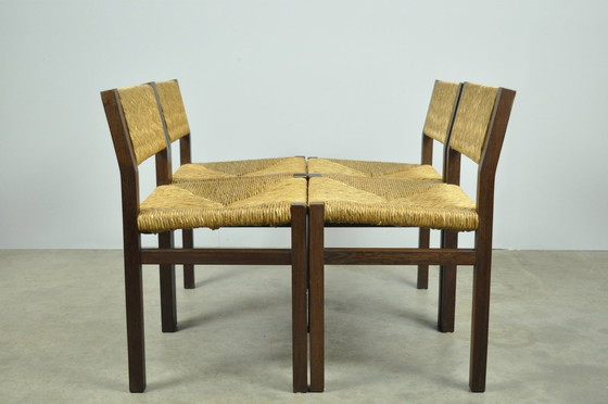 Image 1 of 4x Spectrum / Vintage Black Ash Dining Chairs Se82 By Martin Visser, 1970S Netherlands