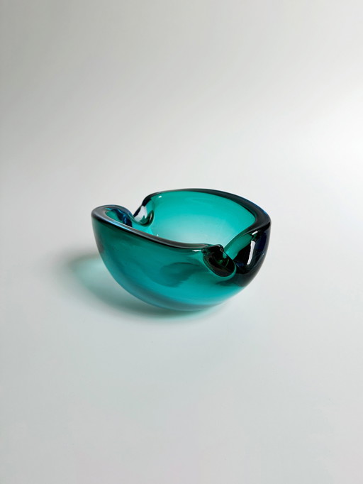 Vintage Murano asbak Seguso Flavio Poli Turquoise Mid Century 60s 70s