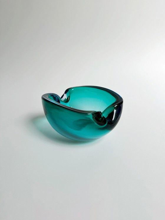 Image 1 of Vintage Murano asbak Seguso Flavio Poli Turquoise Mid Century 60s 70s