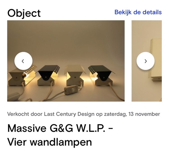 Image 1 of Massive G&G W.L.P. Wandlamp