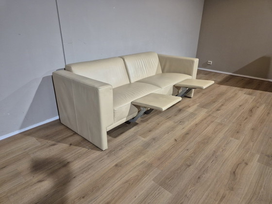 Image 1 of Leolux Trabacalo 3 Zits Bank + Fauteuil - Crème - Leder - De