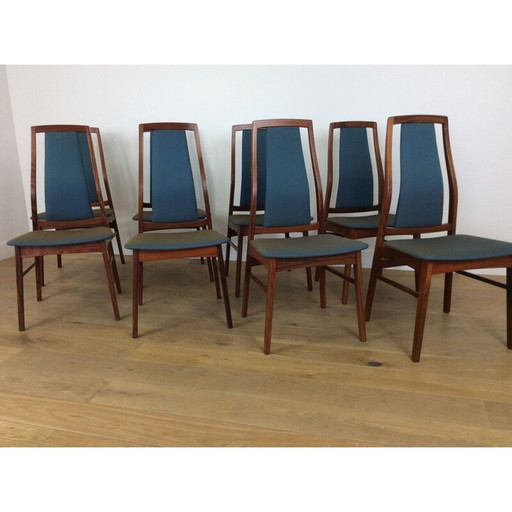Set van 8 vintage eetkamerstoelen in palissander uit de jaren 1960