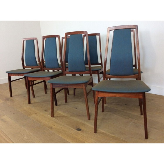 Image 1 of Set van 8 vintage eetkamerstoelen in palissander uit de jaren 1960