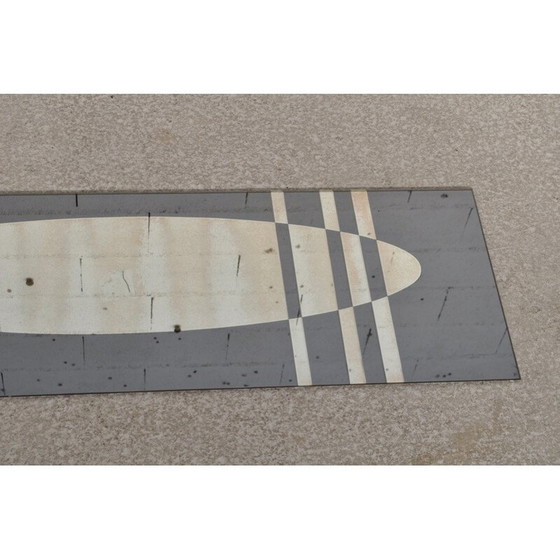 Image 1 of Vintage zwarte rechthoekige glazen spiegel van Jacques Hitier voor Marly Frères, 1950