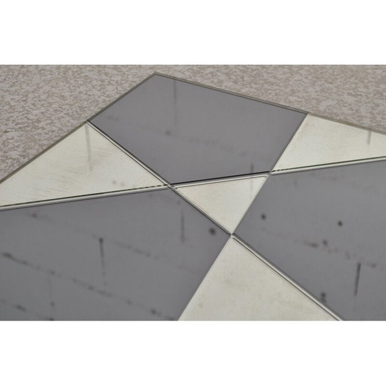 Image 1 of Vintage zwarte rechthoekige glazen spiegel van Jacques Hitier voor Marly Frères, 1950